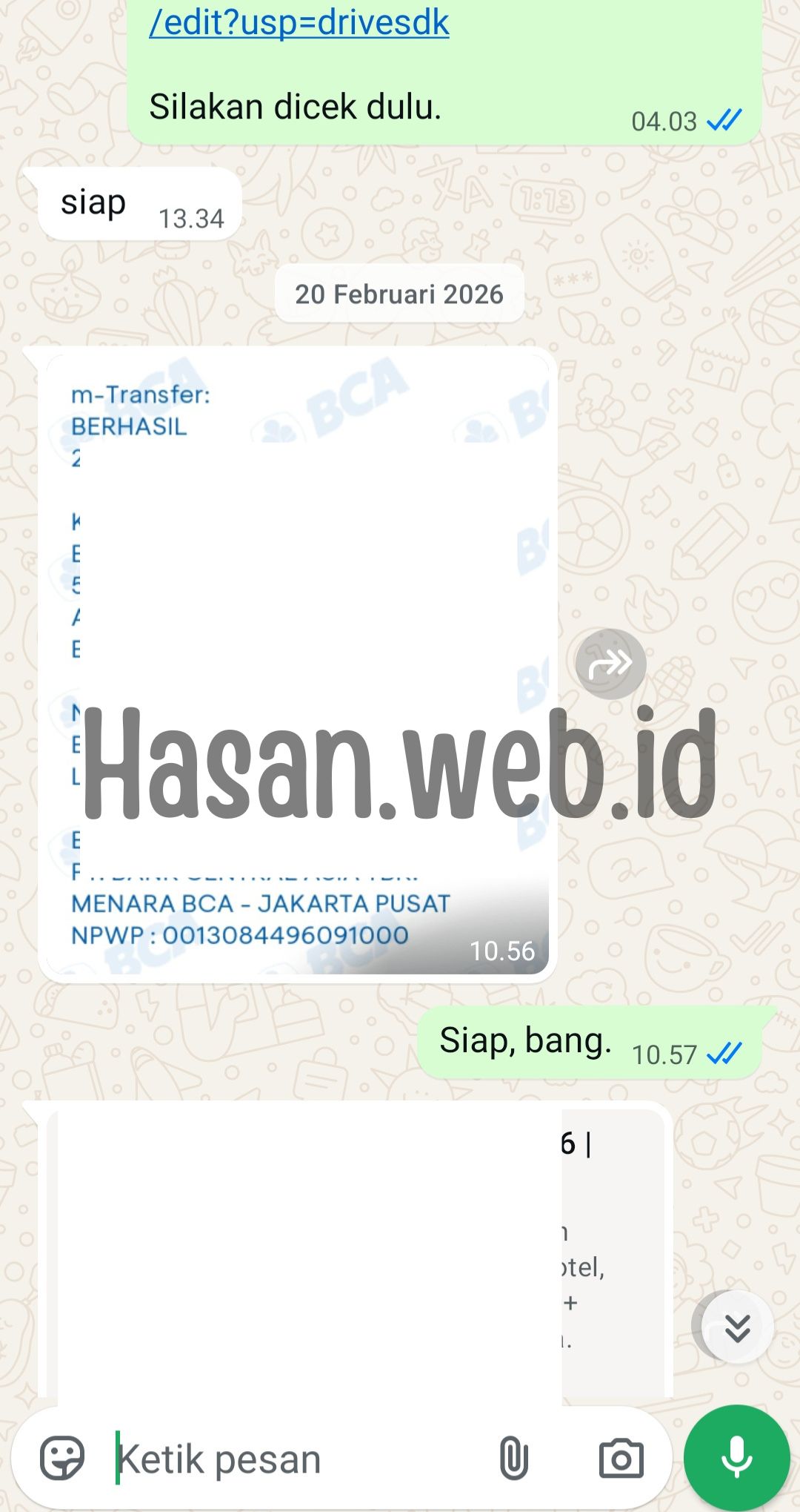 Testimoni Klien & Bukti Transaksi