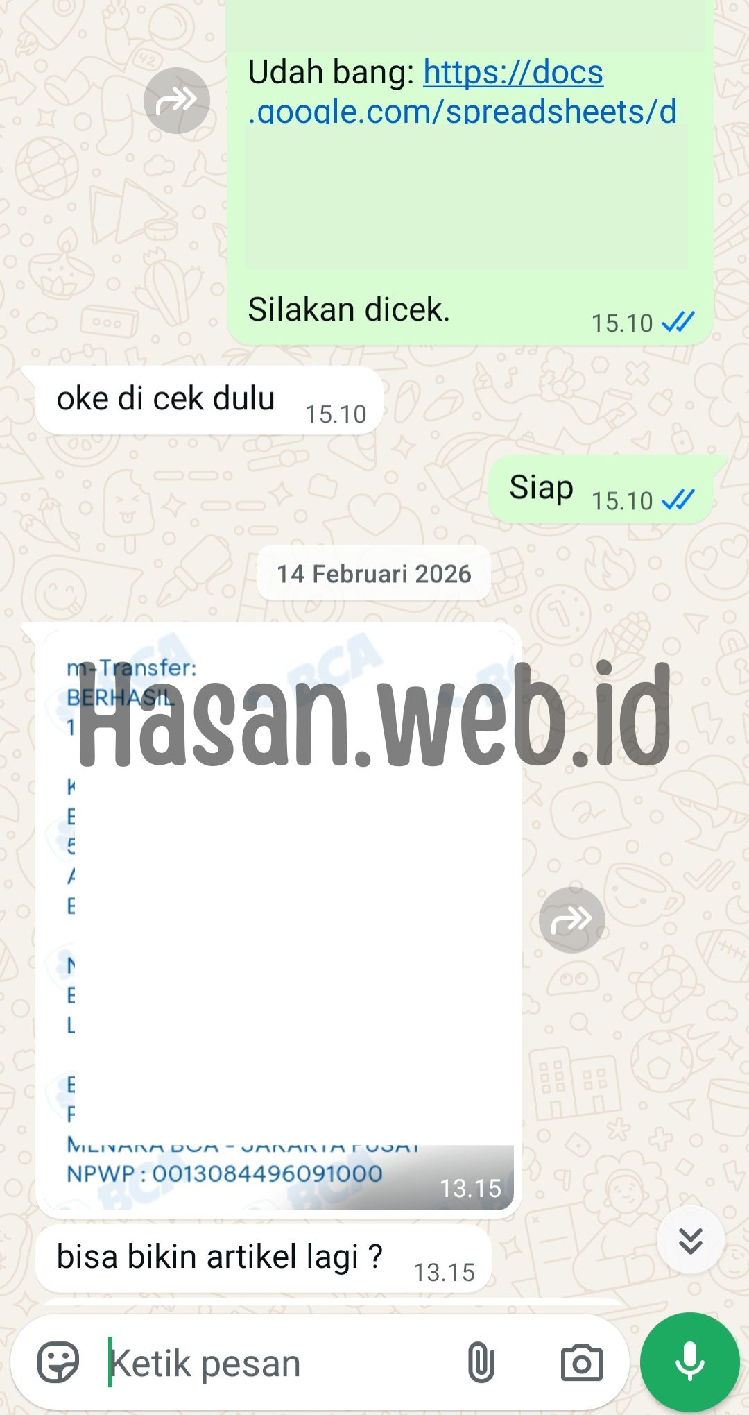 Testimoni Klien & Bukti Transaksi